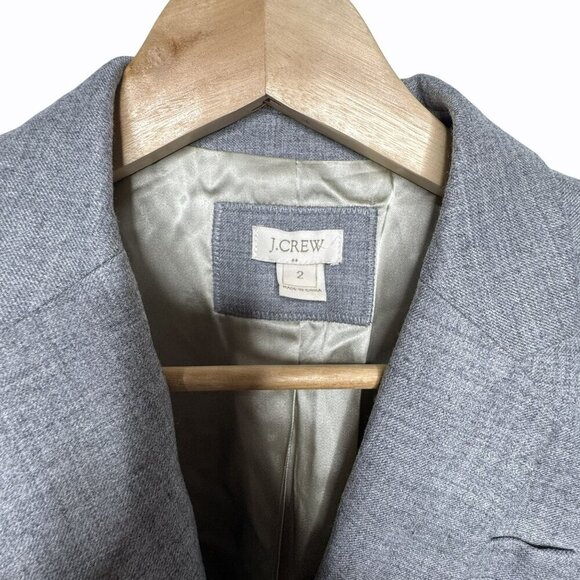 J. Crew Schoolboy Womens Gray Wool Blend Blazer Lightweight casual Size 2 - Picture 5 of 5